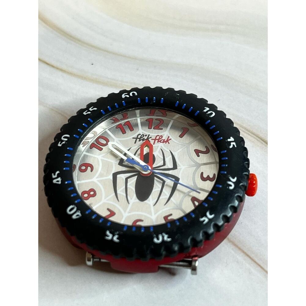 Rare Retired 2011 SWATCH FLIK-FLAK Swiss Made Watch ~ Spider-Man For Collectors